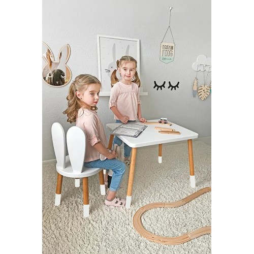 Bee Smart MS-11-P Beyaz Masa Sandalye Seti Paçalı (1 Sandalyeli)